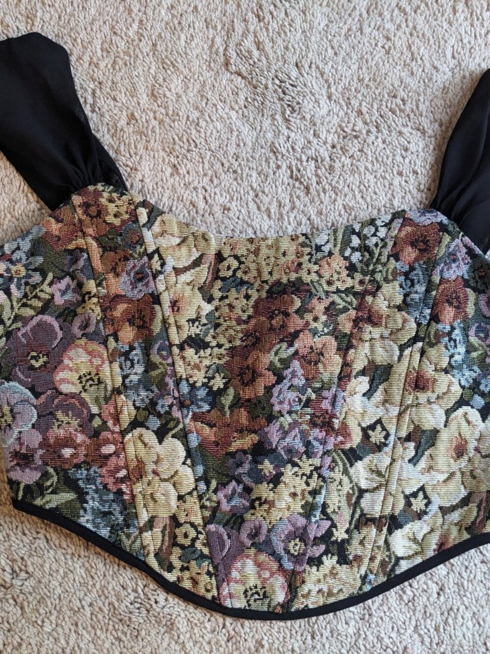 Altar'd State Floral Tapestry Corset Top Size Medium Cottagecore Renaissance